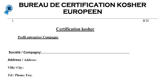 Certification Kosher FR